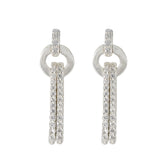 Carla White Stud Earrings with Sparkling Accents Cubic Zirconia White Stud